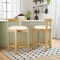 Set of 2 Modern Kitchen Island Bar Stools with Backrest Foam Padding and Anti-Slip Foot Support